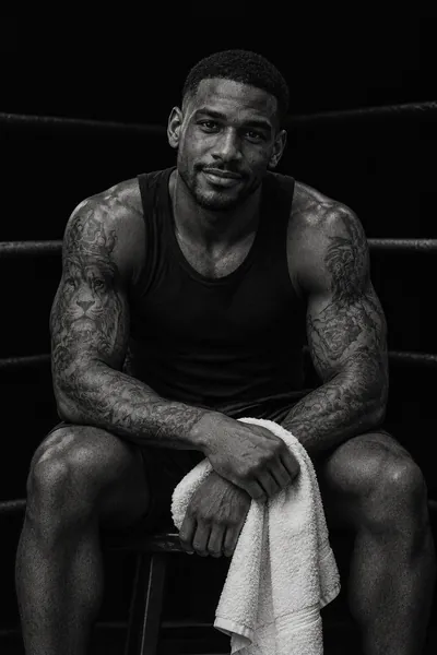 AI-created fictional character portrait for Marcus, motivator