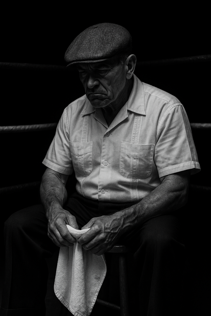Cornerman ready to help you with your heavy bag workout and getting your stress out
